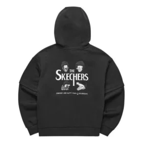 Sudadera con capucha y estampado de Skechers x Hilarious Monster «Negro Blanco»