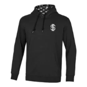 Sudadera con capucha y logotipo estampado «Negro, blanco y azul»