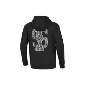 Sudadera con capucha y logotipo estampado «Negro, blanco y azul»