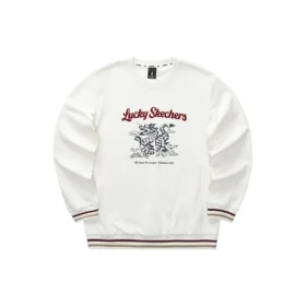 Sudadera con cuello redondo y estampado de dragón de la serie CNY «Blanco, negro y rojo»