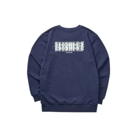 Sudadera con cuello redondo y estampado de la serie Casual Colorful «Navy White»