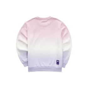Sudadera con cuello redondo y letras degradadas «Purple Pink White»