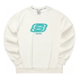 Sudadera de cuello redondo con letras de la serie Casual «Blanco Azul»