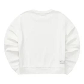 Sudadera de cuello redondo holgada de color liso «Blanca»