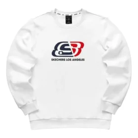 Sudadera de felpa con cuello redondo y logotipo «Blanco Rojo Azul»