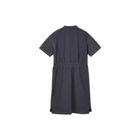 Vestido deportivo informal de manga corta con cuello de jersey y color liso «Negro»