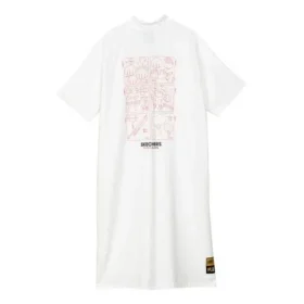 Vestido informal con medio cremallera y logo estampado «Blanco Rosa Negro»