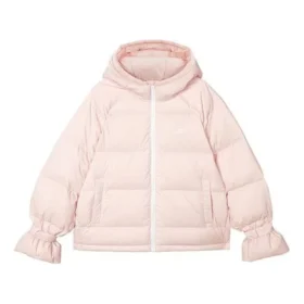 WMNS) Chaqueta de plumón con capucha y cremallera de manga larga Skechers «Rosa»