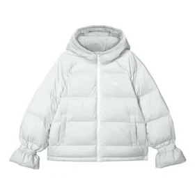 WMNS) Chaqueta de plumón con capucha y cremallera Skechers de manga larga «Blanca»