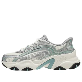 Zapatillas chunky «Blanco, plateado y verde»