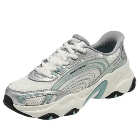 Zapatillas chunky «Blanco, plateado y verde»