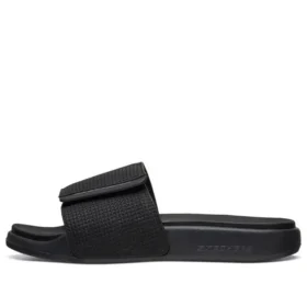 Zapatillas de casa de talón plano con velcro, negras