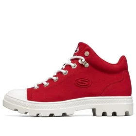 Zapatillas de lona de caña alta Jeremy Ville x Skechers Roadies Rojo/Blanco