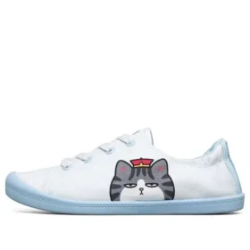 Zapatillas de lona de caña baja Beach Bingo My Emperor Sleeps All Night, blanco/azul