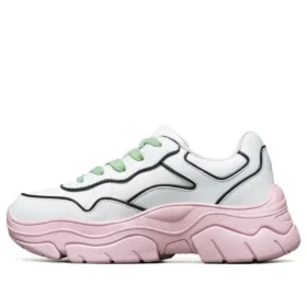Zapatos bajos «D» de AMP, modelo Daddy, en blanco y rosa
