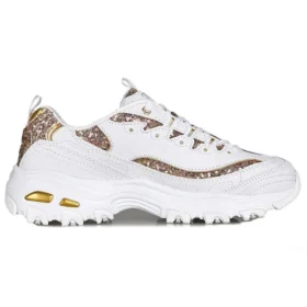 Zapatos D’ Lites de caña baja estilo «daddy» en blanco/dorado
