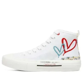 Zapatos de lona de caña alta James Goldcrown x Skechers New Moon, blancos