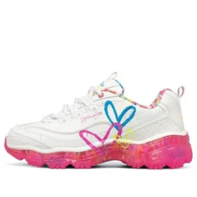 Zapatos de running de caña baja James Goldcrown x Skechers D’ Lites Crystal Rosa/Blanco
